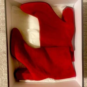Aquazurra red suede boots